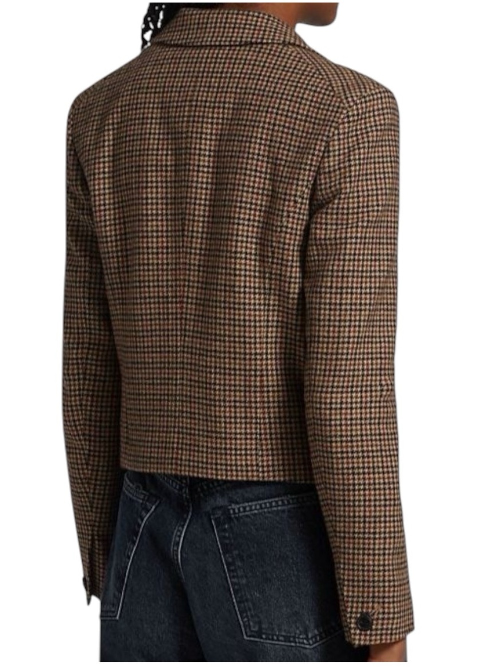 NWT - Rag & Bone Elle Virgin Wool Houndstooth Cropped Blazer Size 12 - Picture 2 of 10